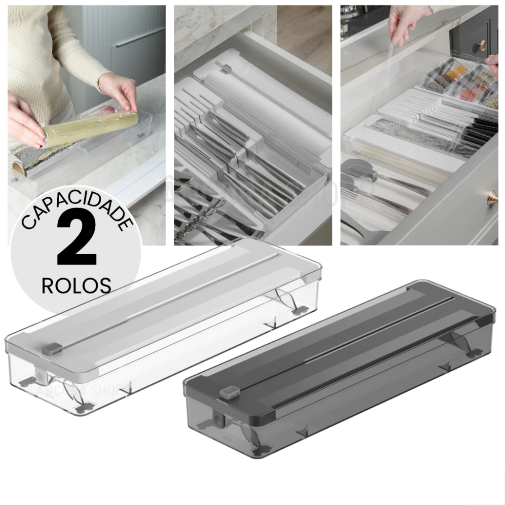 Organizador e Cortador de Rolos Duplo Linha Clear — foto 1